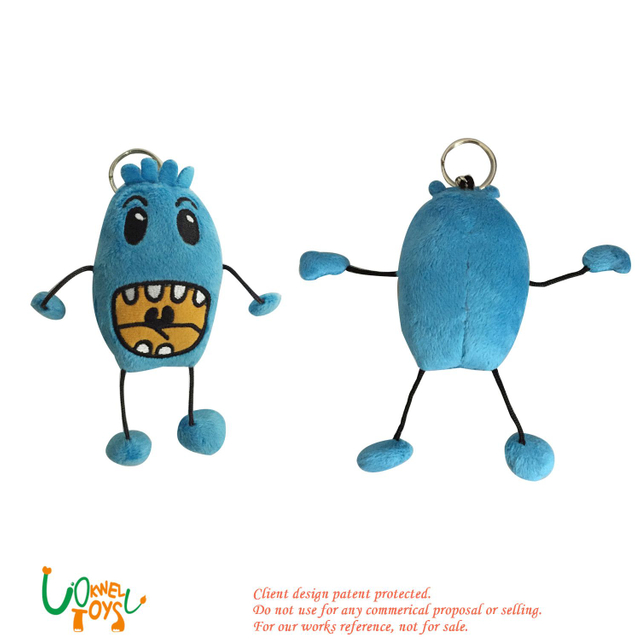 Custom Blue Monster Plush Keychain