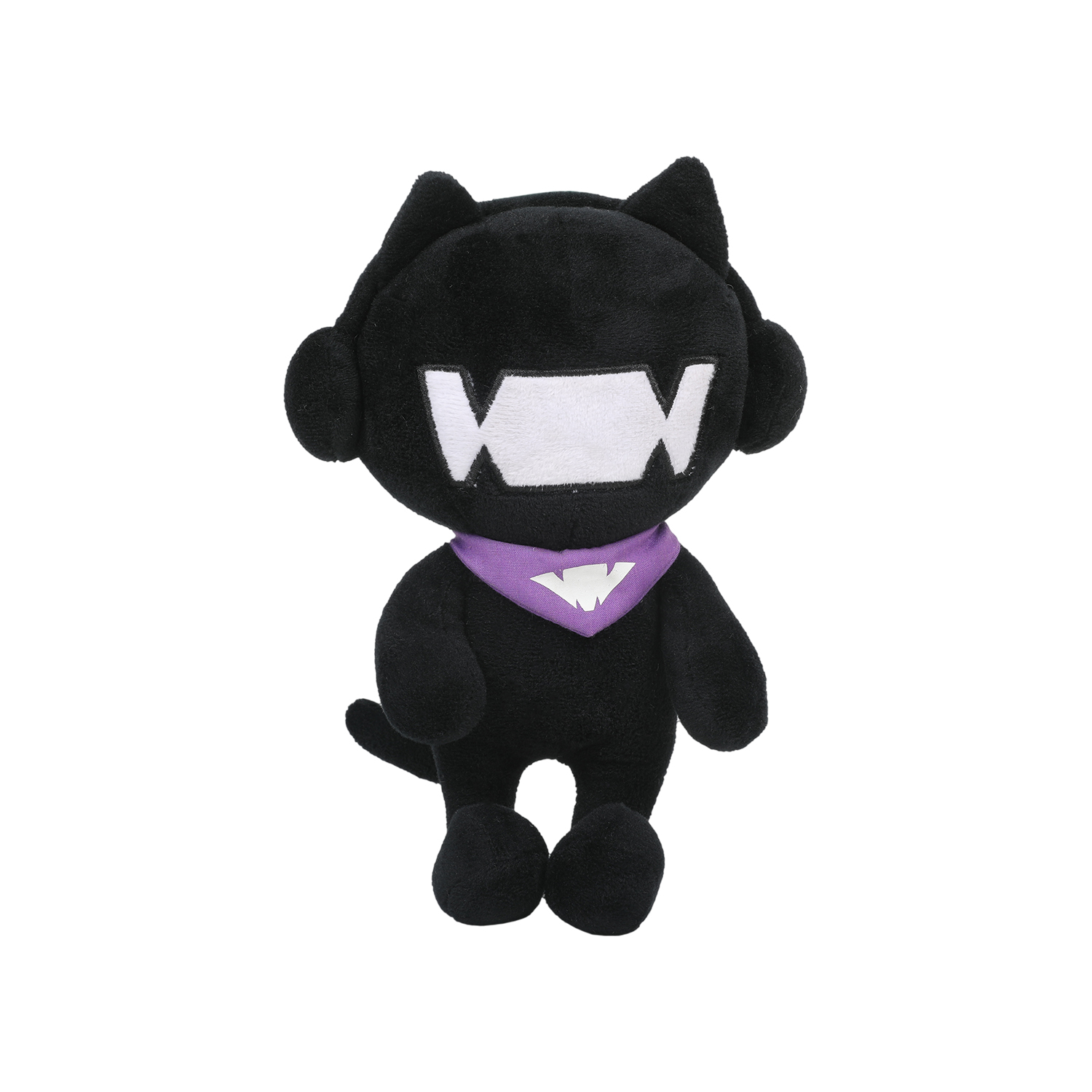 Black Headset Cat Plush Toy