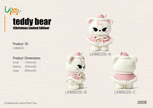 LKWB026 Christmas Pink Gown Teddy Bear Plush Series
