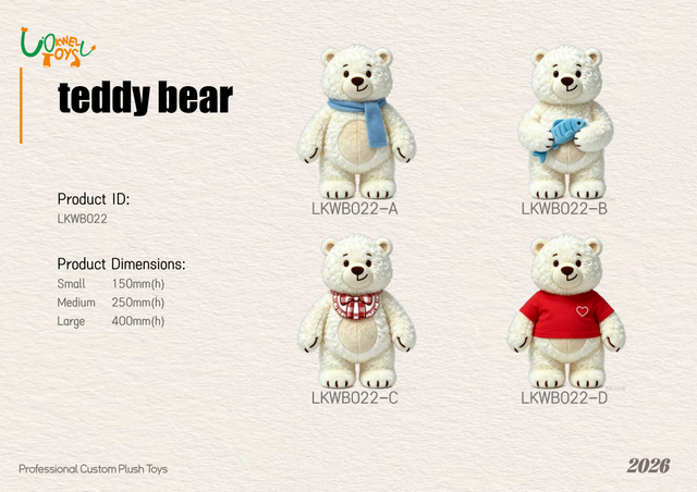 LKWB022 White bear with Scarf Series