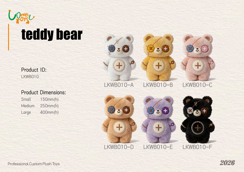 LKWB010 Retro Patch Stitch Teddy Bear Series