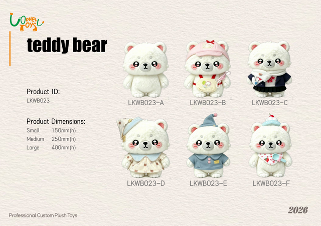 LKWB023 Dress-Up White Bear Plush Series