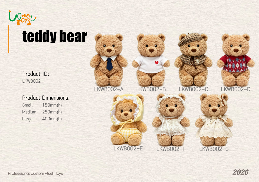 LKWB002 Custom Dressable Teddy Bear Collection