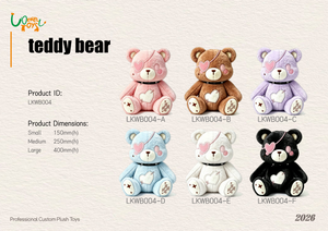 LKWB004 Patchwork Heart Pirate Eye Patch Teddy Bear