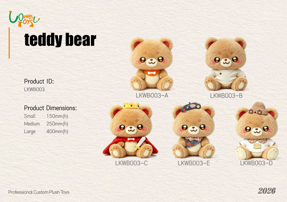 LKWB003 Custom Cartoon Outfit Teddy Bear Collection